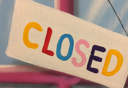 Colourful closed sign