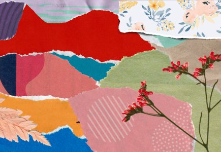 collage of many coloured papers