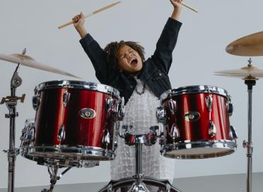 child at drums